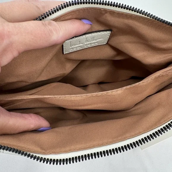 Nicole Miller Crossbody Bag Womens One Size Creme Bone Monogram Purse New - Picture 6 of 10